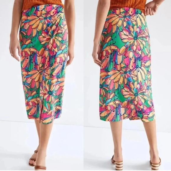 FARM Rio Getaway Faux Wrap Midi Skirt Size Small - Picture 1 of 13